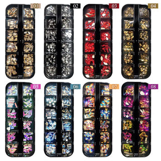 12 Grids Flatback Rhinestones SP0443-04-26 Mine Gold