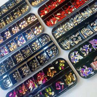 12 Grids Flatback Rhinestones SP0443-04-26 Mine Gold