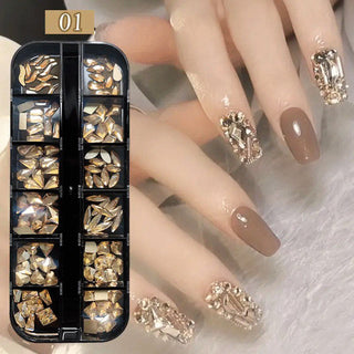 12 Grids Flatback Rhinestones SP0443-01-28 Champagne
