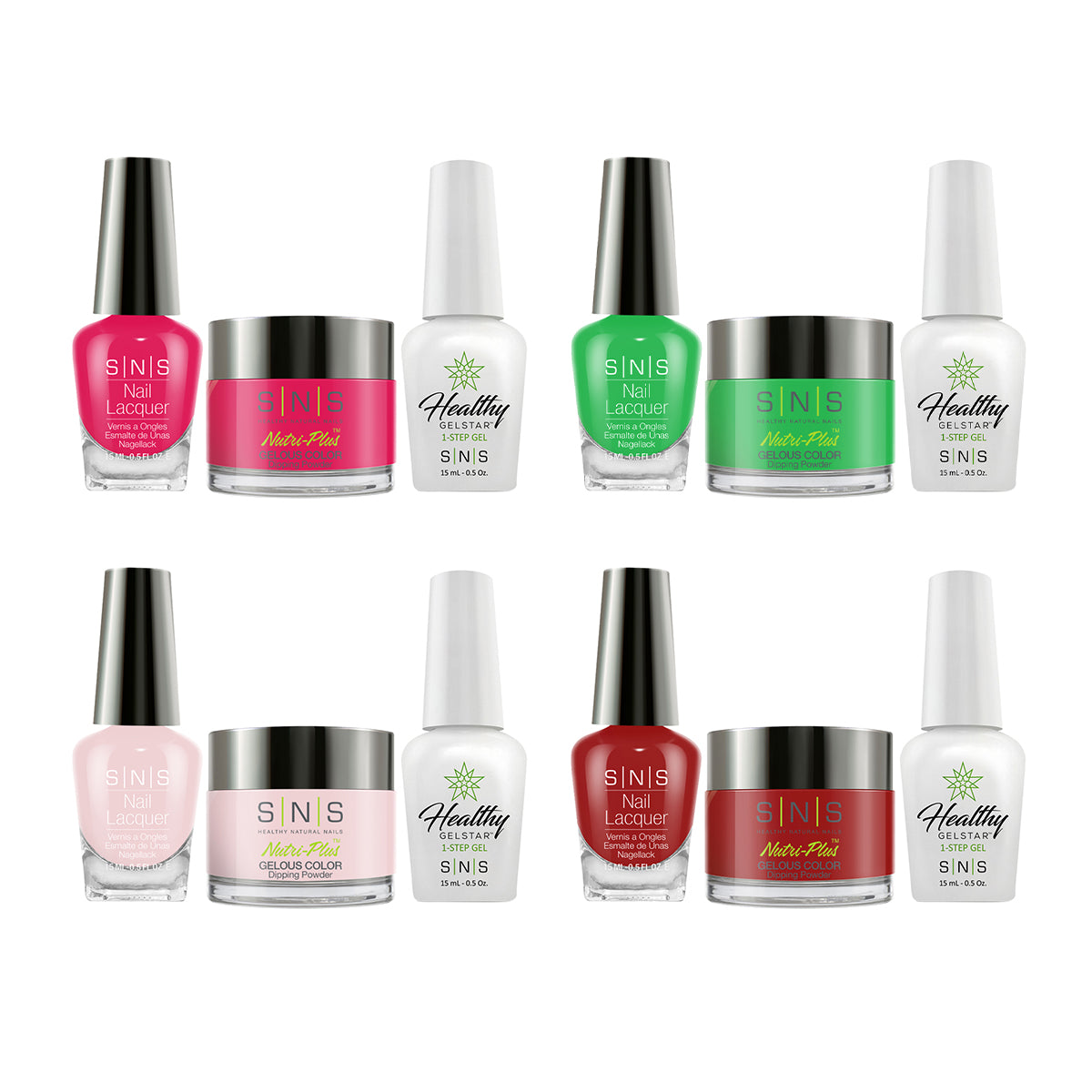 SNS Acrylic & Dip Powder, Gel & Lacquer (240 3-IN-1 Combos) 1oz