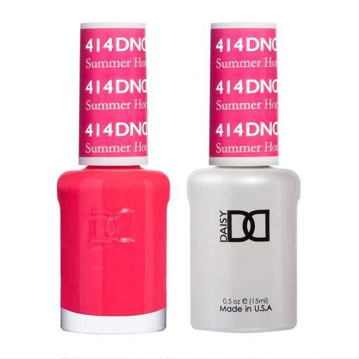 DND Gel Nail Polish Duo - 414 Pink Colors - Summer Hot Pink