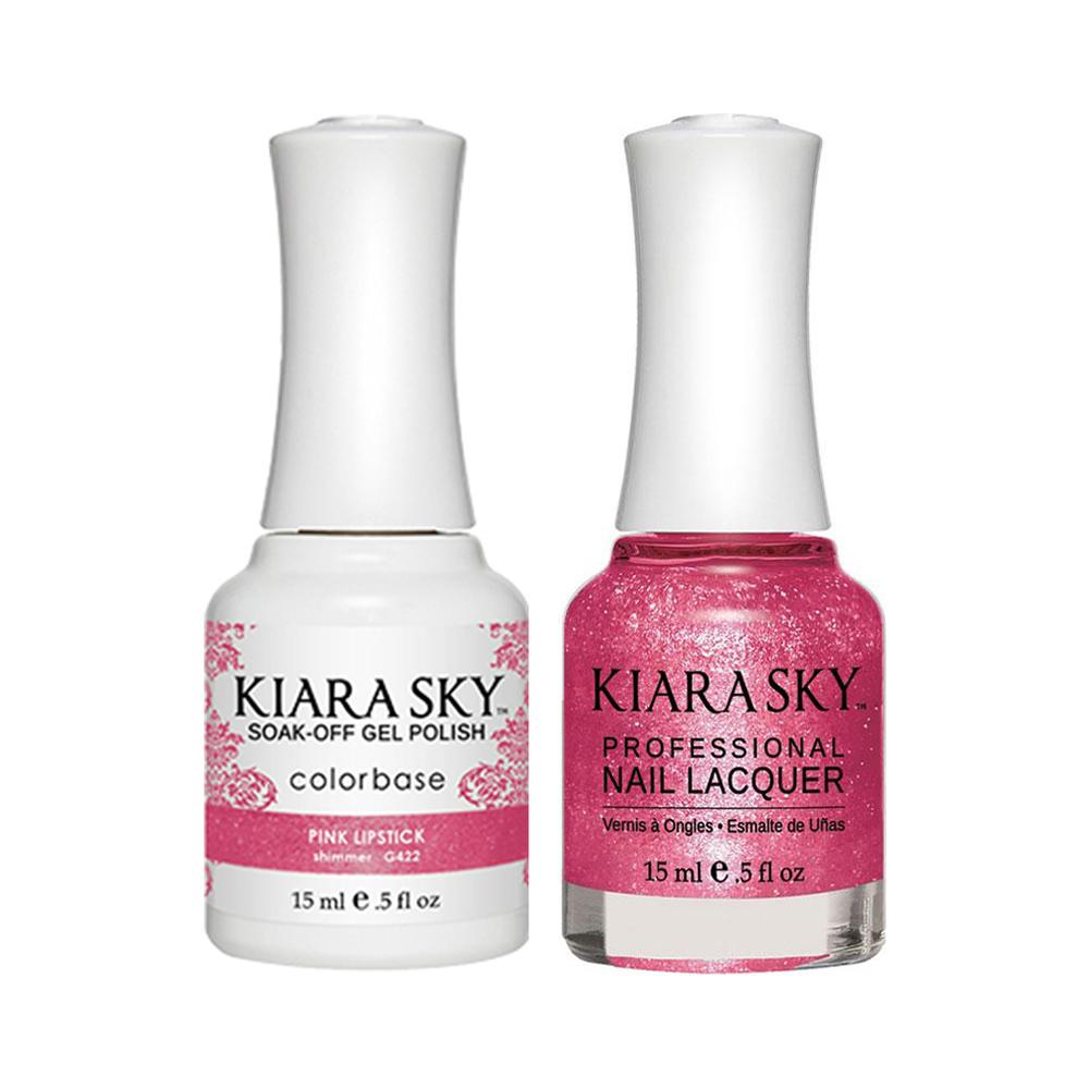  Kiara Sky Gel Nail Polish Duo - 422 Pink Colors - Pink Lipstick by Kiara Sky sold by DTK Nail Supply