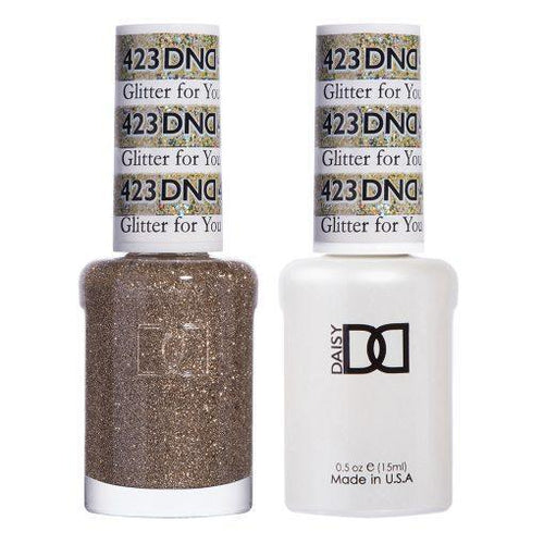 DND Gel Nail Polish Duo - 423 Gold Colors - Glitter for You