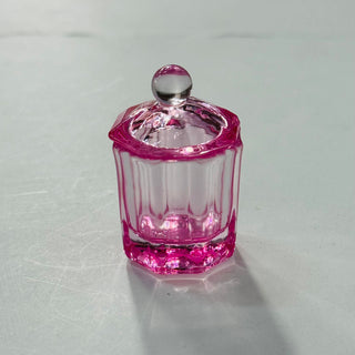 Octagan Crystal Dappen Dish with Lid - Pink (PCS)