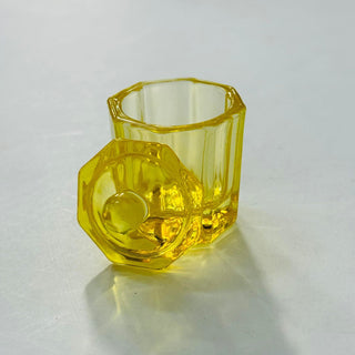 Octagan Crystal Dappen Dish with Lid - Yellow (PCS)