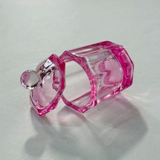 Octagan Crystal Dappen Dish with Lid - Pink (PCS)