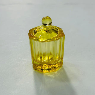 Octagan Crystal Dappen Dish with Lid - Yellow (PCS)