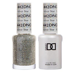 DND Gel Nail Polish Duo - 442 Silver Colors - Silver Star