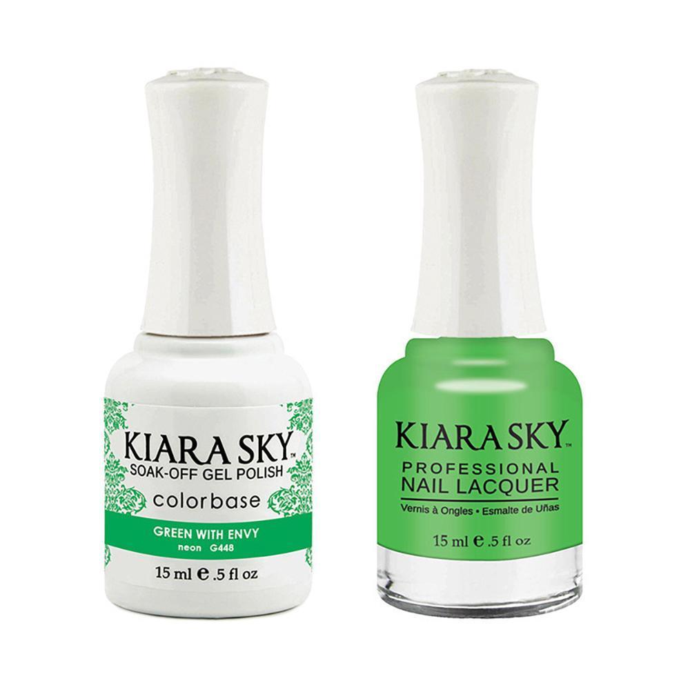 Kiara Sky 448 Green With Envy - Gel Polish & Lacquer Combo