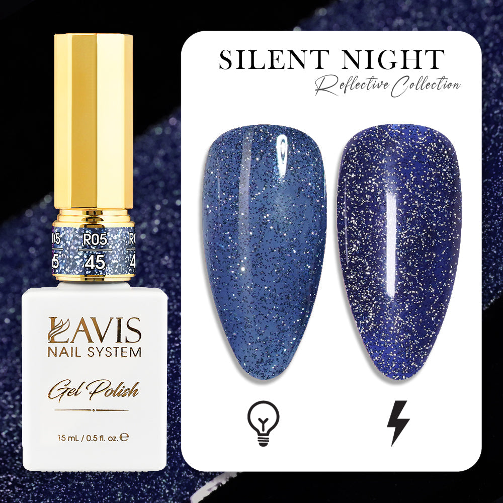 LAVIS Reflective R05 - 45 - Gel Polish 0.5 oz - Silent Night Reflective Collection