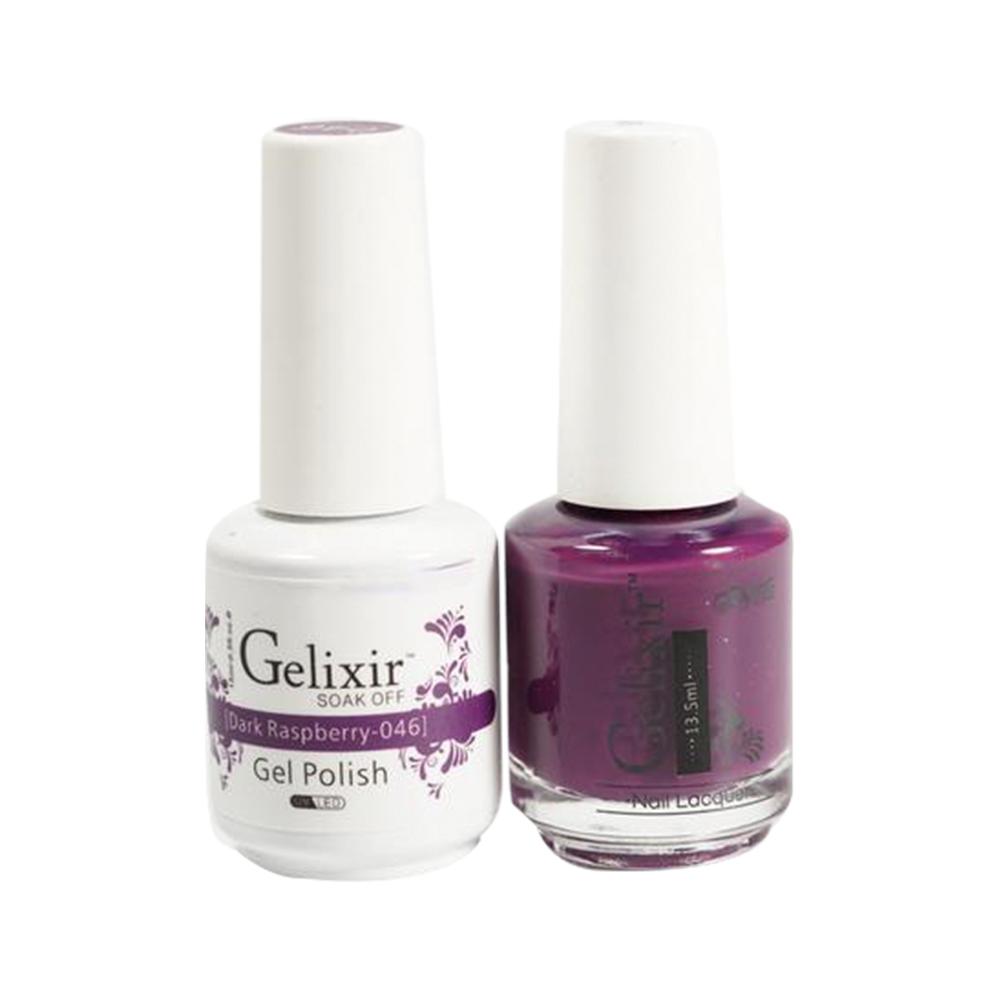  Gelixir Gel Nail Polish Duo - 046 Purple Colors - Dark Raspberry by Gelixir sold by DTK Nail Supply