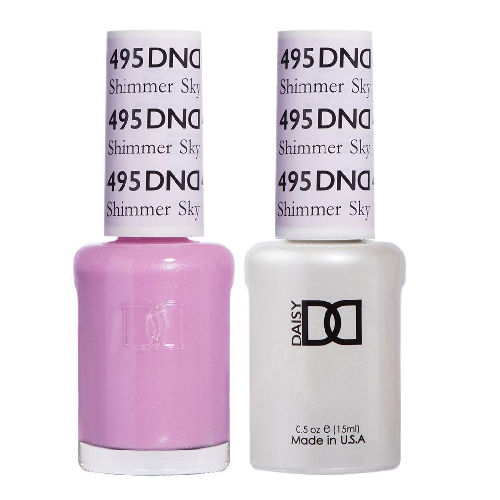 DND Gel Nail Polish Duo - 495 Purple Colors - Shimmer Sky