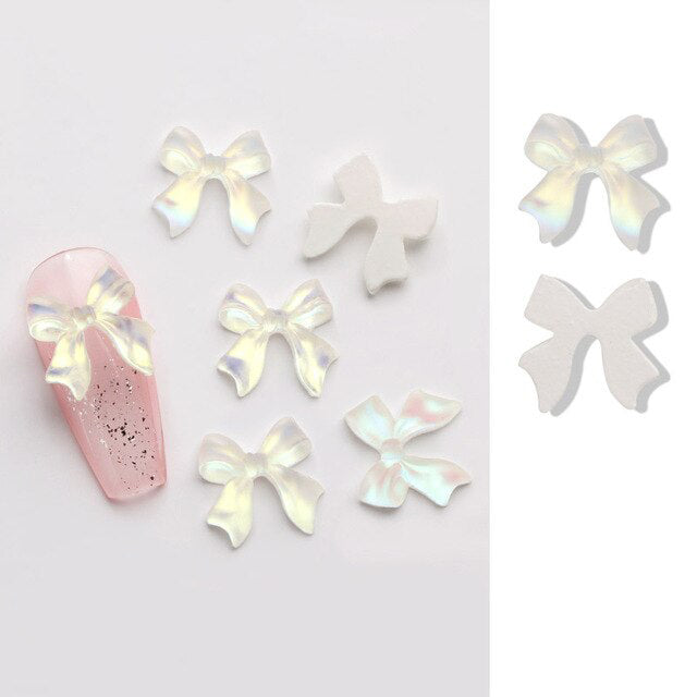 #041-048 2PCS Aurora Butterfly Bow Nail Charm