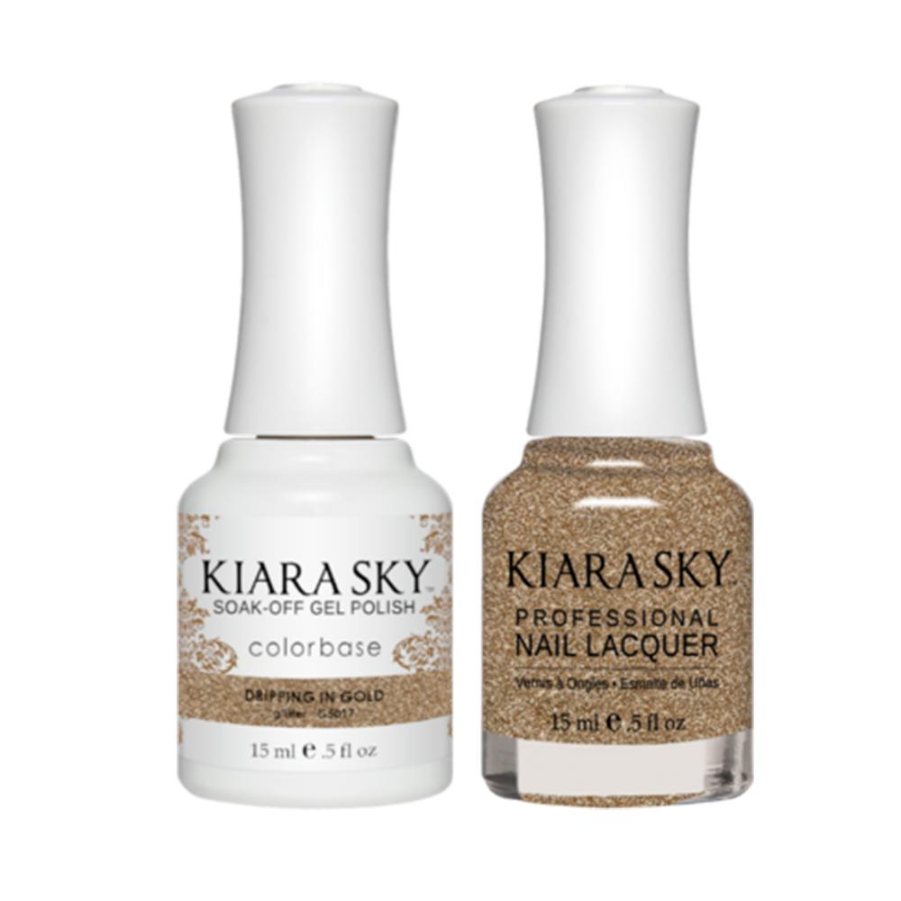 Kiara Sky 5017 DRIPPING IN GOLD - Gel Polish & Lacquer Combo