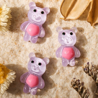 #239 2PCS Purple Bear Nail Charm