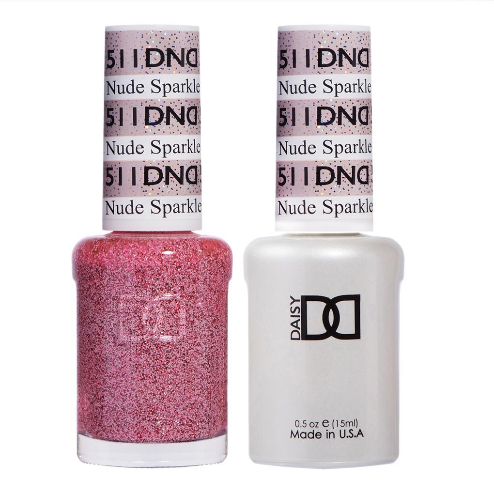 DND Gel Nail Polish Duo - 511 Pink Colors - Nude Sparkle