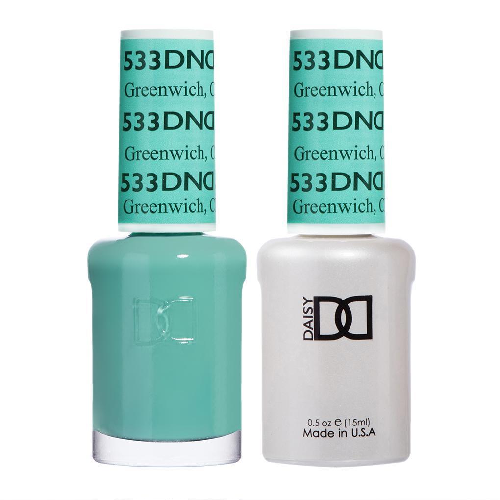 DND Gel Nail Polish Duo - 533 Green Colors - Greenwich, CN