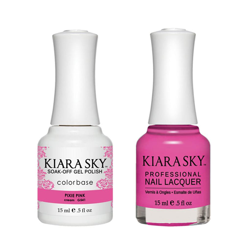 Kiara Sky 541 Pixie Pink - Gel Polish & Lacquer Combo