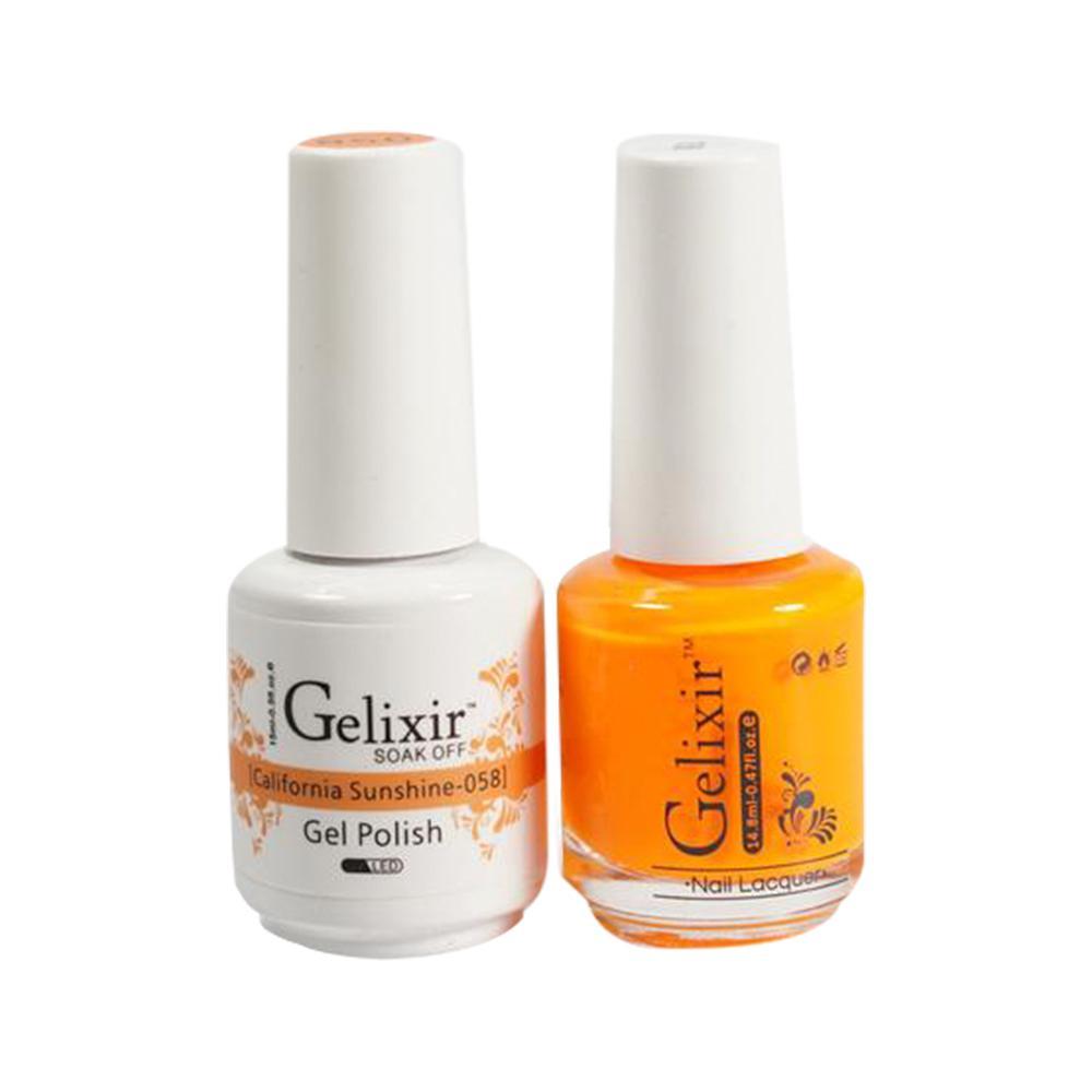  Gelixir Gel Nail Polish Duo - 058 Orange Colors - California Sunshine by Gelixir sold by DTK Nail Supply