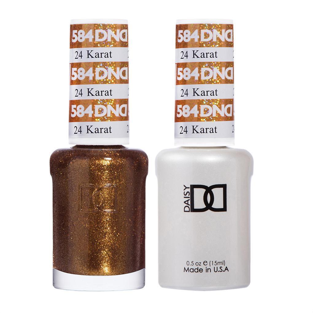 DND Gel Nail Polish Duo - 584 Gold Colors - 24 Karat