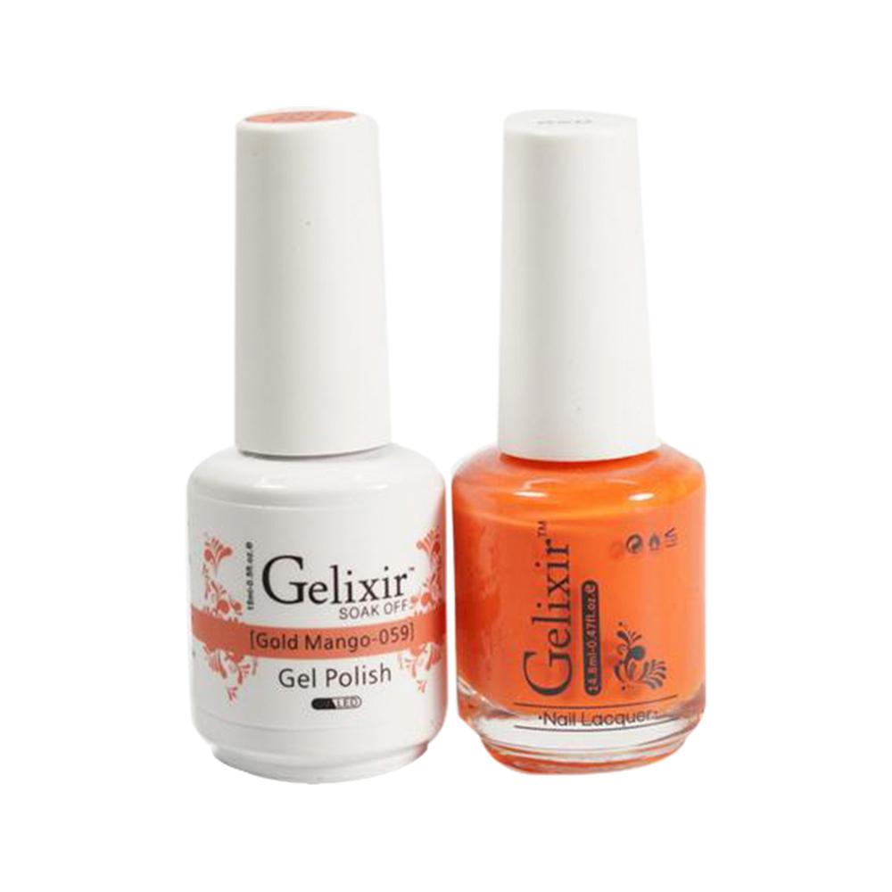  Gelixir Gel Nail Polish Duo - 059 Orange Colors - Gold Mango by Gelixir sold by DTK Nail Supply