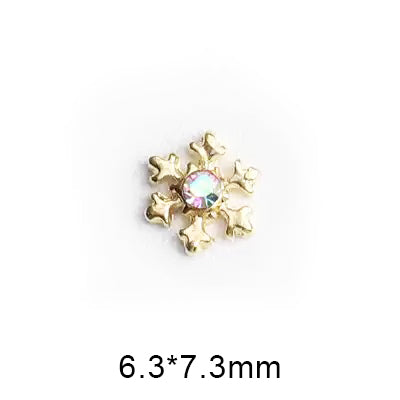 #2A Snowflake Nail Charms - Gold