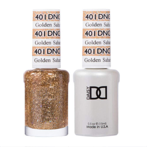DND Gel Nail Polish Duo - 401 Gold Glitter Colors - Golden Sahara Star