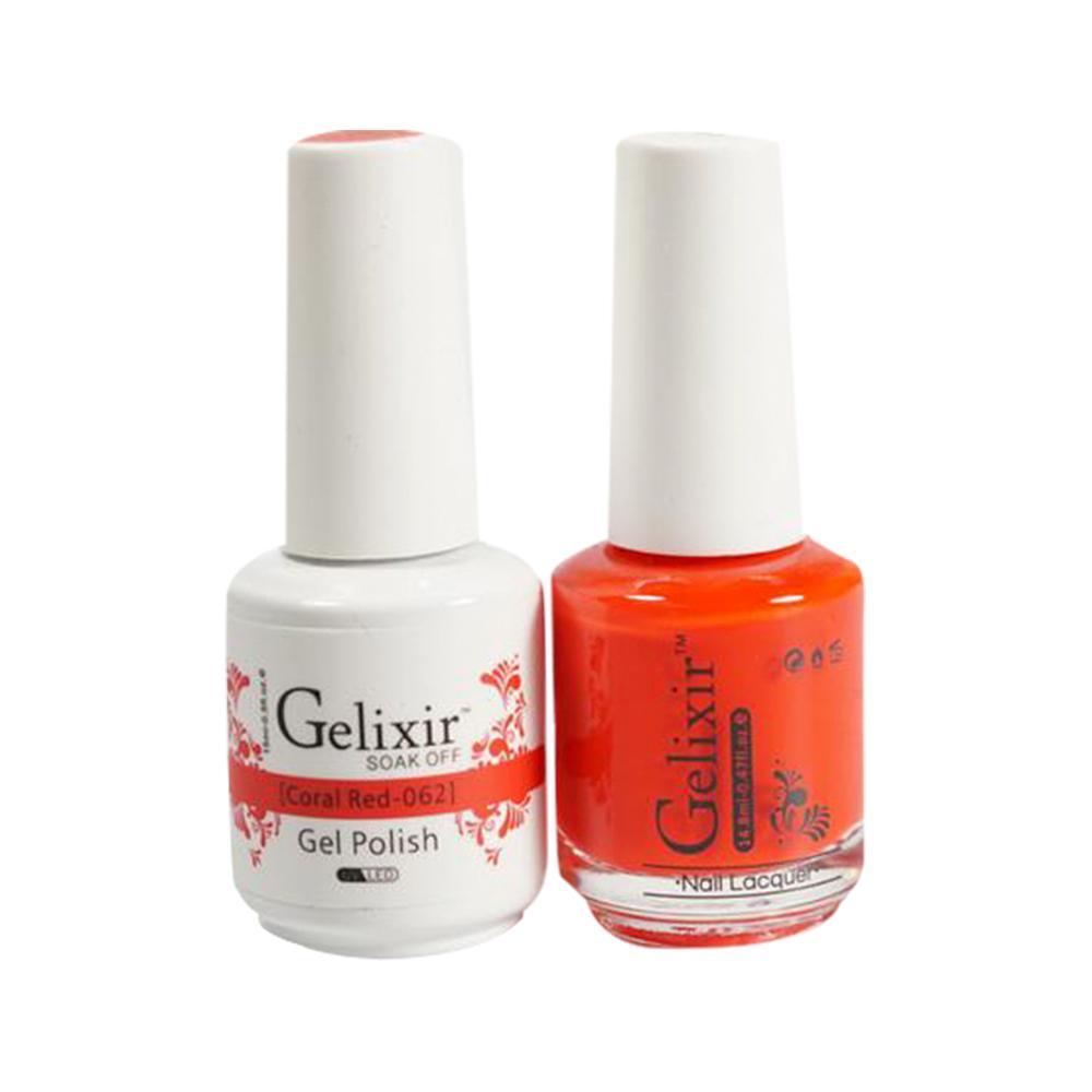  Gelixir Gel Nail Polish Duo - 062 Orange Colors - Coral Red by Gelixir sold by DTK Nail Supply