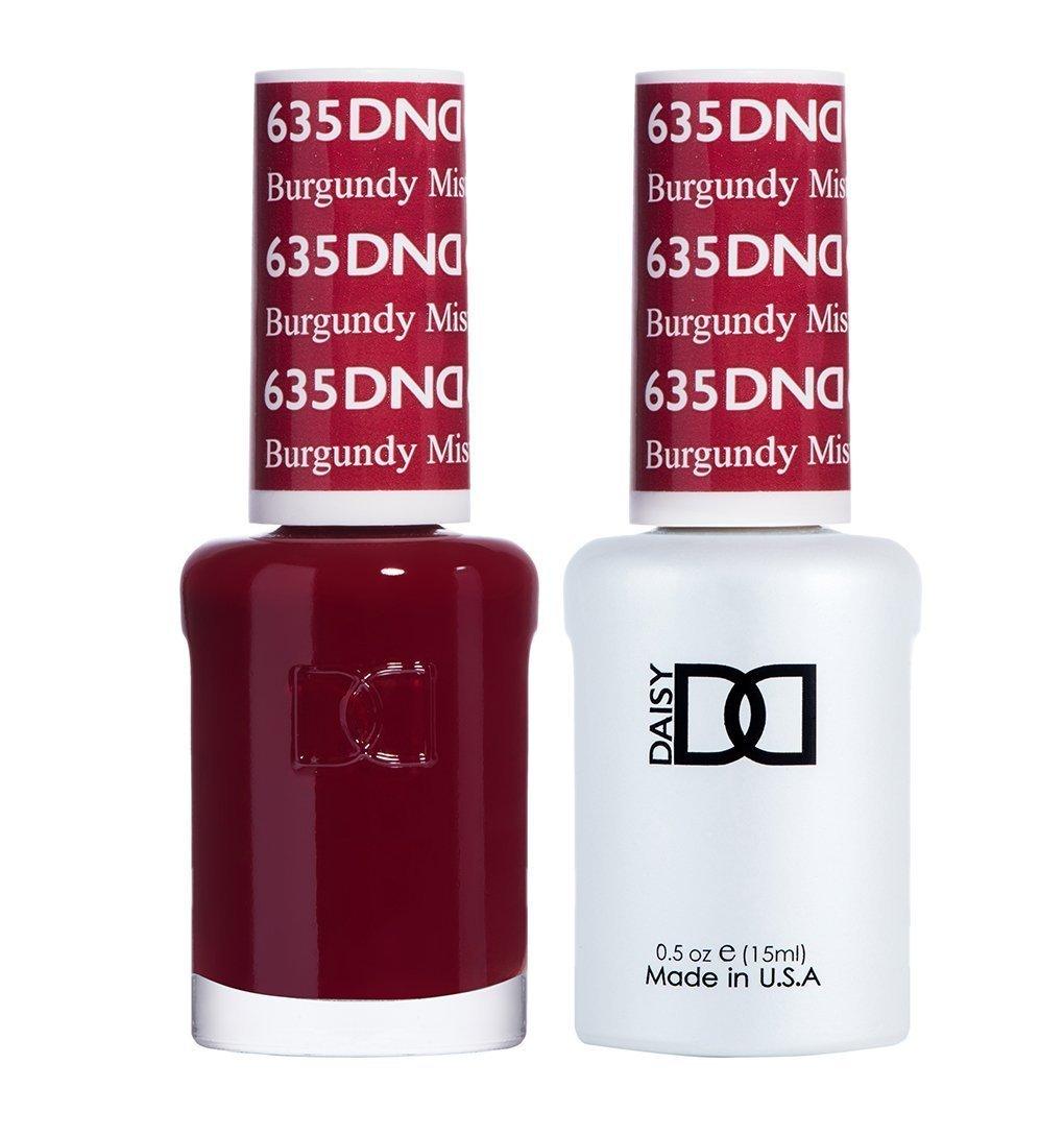 DND Gel Nail Polish Duo - 635 Red Colors - Burgundy Mist