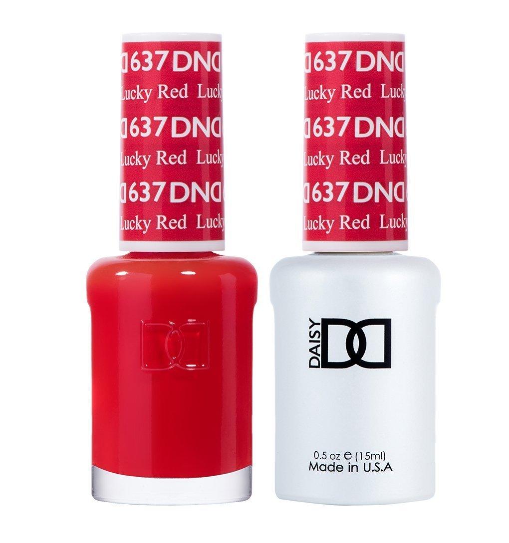 DND Gel Nail Polish Duo - 637 Red Colors - Lucky Red