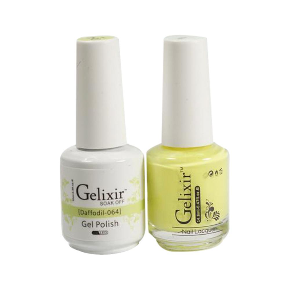  Gelixir Gel Nail Polish Duo - 064 Yellow Neon Colors - Daffodil by Gelixir sold by DTK Nail Supply