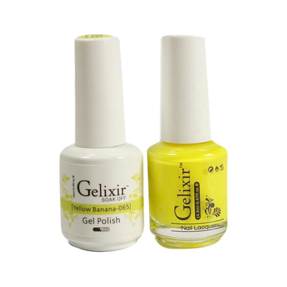  Gelixir Gel Nail Polish Duo - 065 Yellow Neon Colors - Yellow Banana by Gelixir sold by DTK Nail Supply