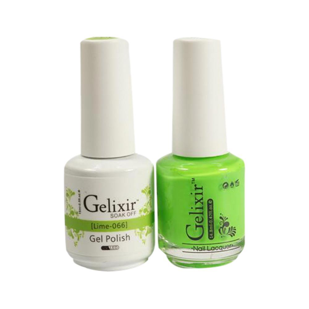 Gelixir Gel Nail Polish Duo - 066 Green Neon Colors - Lime by Gelixir sold by DTK Nail Supply