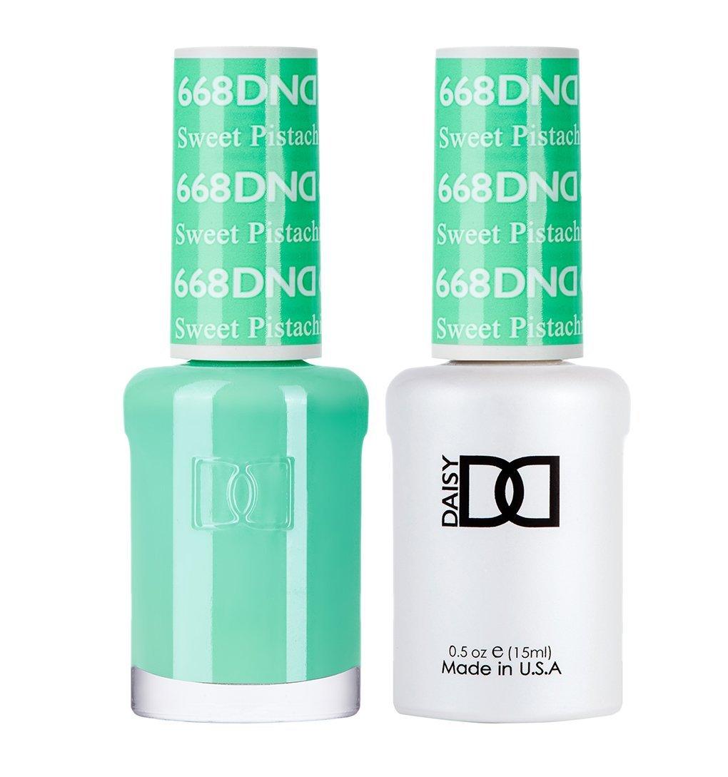 DND Gel Nail Polish Duo - 668 Green Colors - Sweet Pistachio