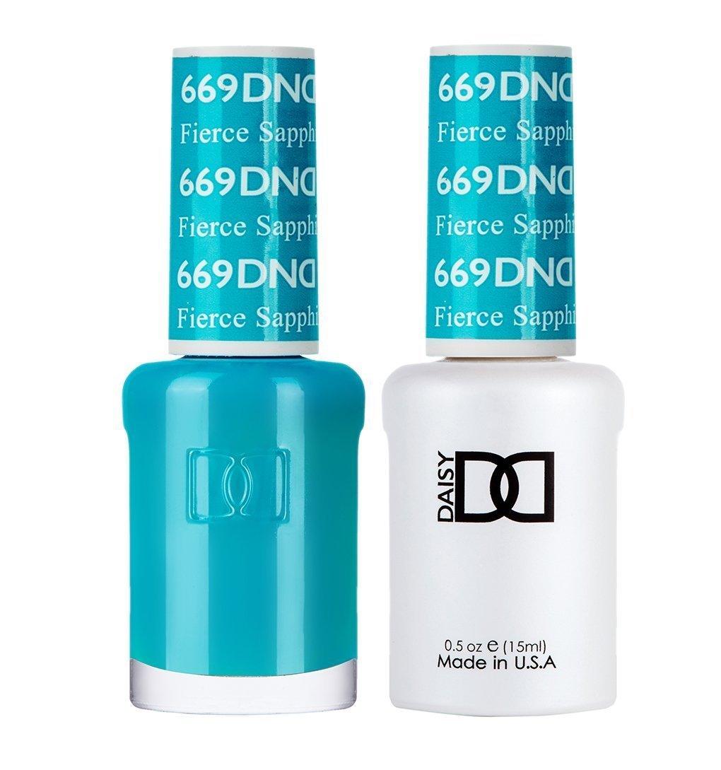 DND Gel Nail Polish Duo - 669 Green Colors - Fierce Sapphire