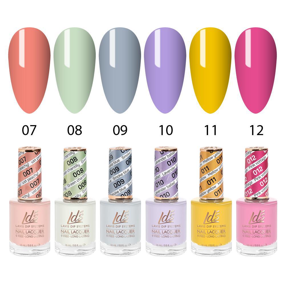 LDS Healthy Nail Lacquer  Set (6 colors) : 7 to 12