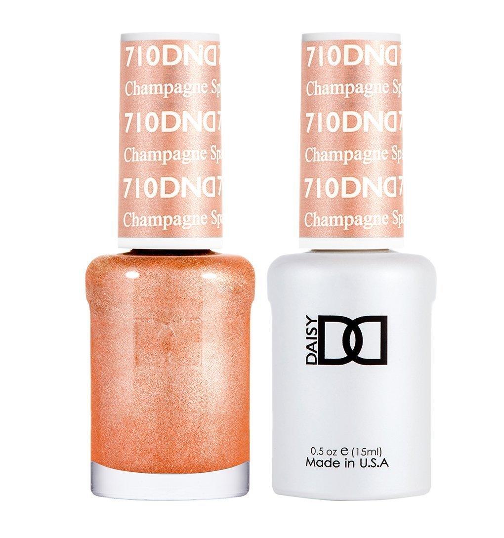 DND Gel Nail Polish Duo - 710 Gold Colors - Champagne Sparkles