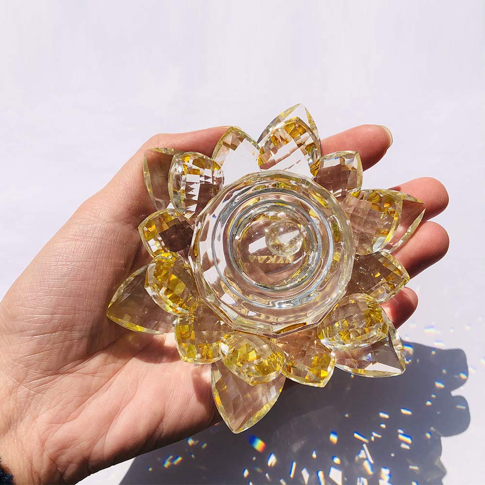 Crystal Lotus Flower Dappen Dish - Gold