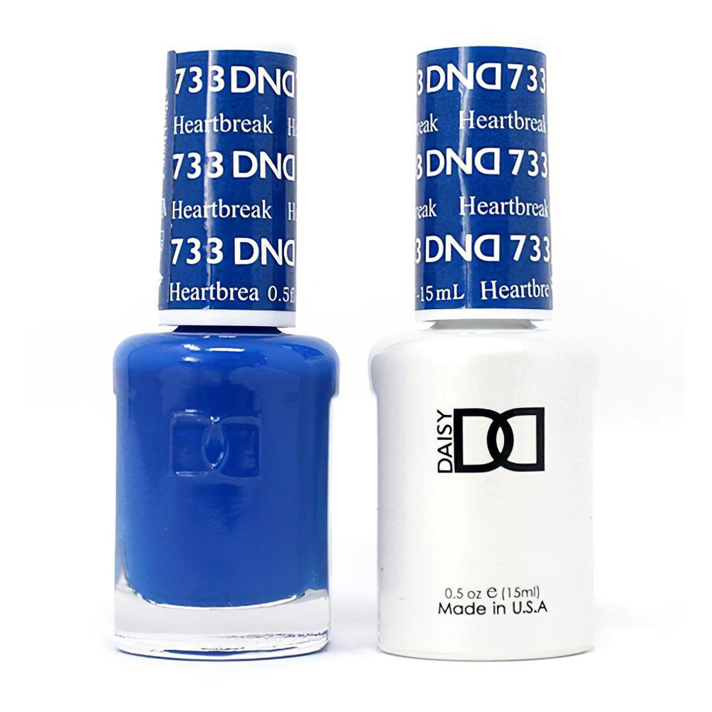 DND Gel Nail Polish Duo - 733 Blue Colors - Heartbreak