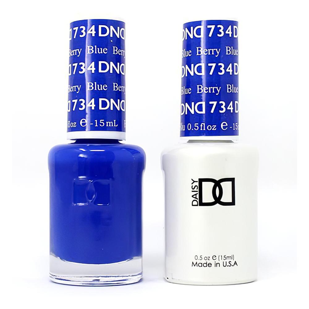 DND Gel Nail Polish Duo - 734 Blue Colors - Berry Blue