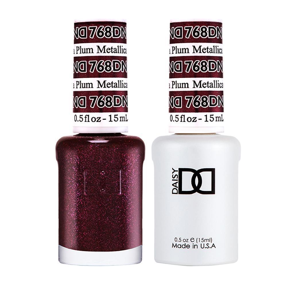 DND Gel Nail Polish Duo - 768 Pink Colors - Metallica Plum