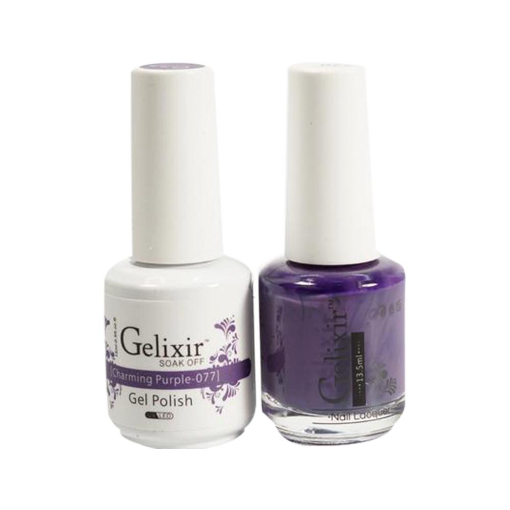  Gelixir Gel Nail Polish Duo - 077 Purple Colors - Charming Purple by Gelixir sold by DTK Nail Supply
