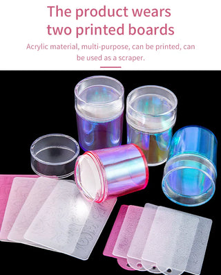 Nail Sponge with Stamp Nail Jelly Scrapper - Aurora Purple