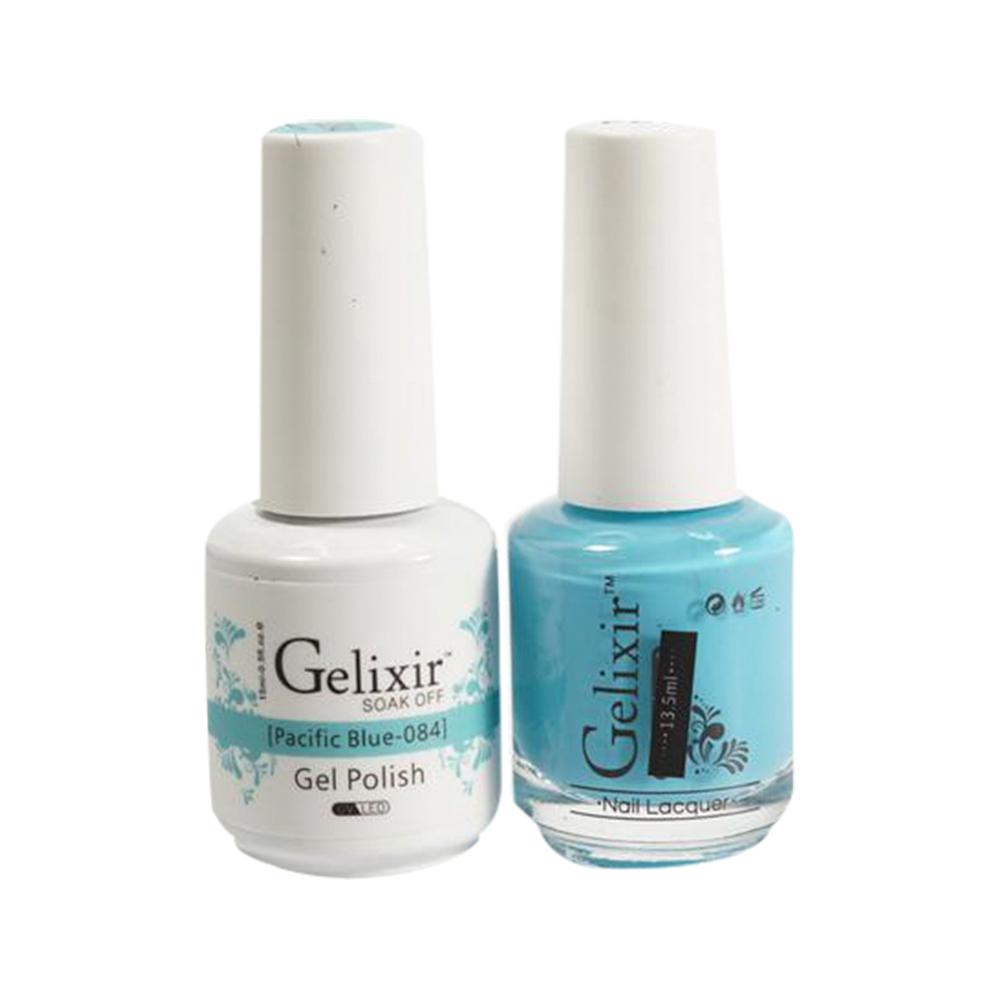  Gelixir Gel Nail Polish Duo - 084 Blue Colors - Pacific Blue by Gelixir sold by DTK Nail Supply