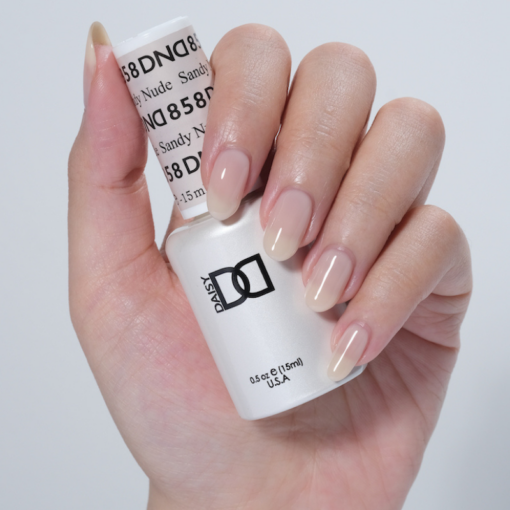 DND Gel Nail Polish Duo - 858 Sandy Nude - DND Sheer Collection