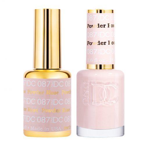 DND DC Gel Nail Polish Duo - 087 Neutral, Beige Colors - Rose Powder