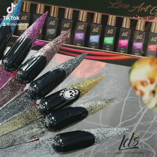 LDS Platinum Line Art Gel Nails Polish Nail Art Set (12 colors): 01-12