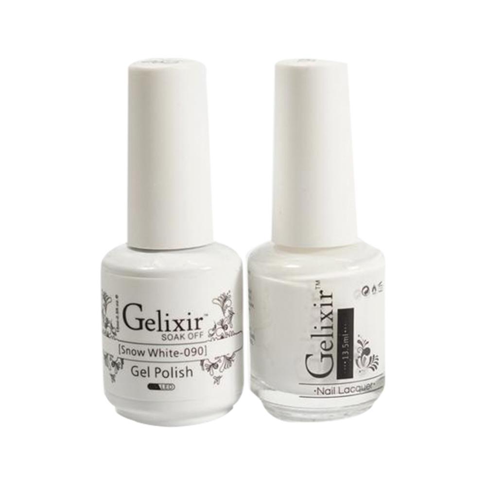  Gelixir Gel Nail Polish Duo - 090 White Colors - Snow White by Gelixir sold by DTK Nail Supply