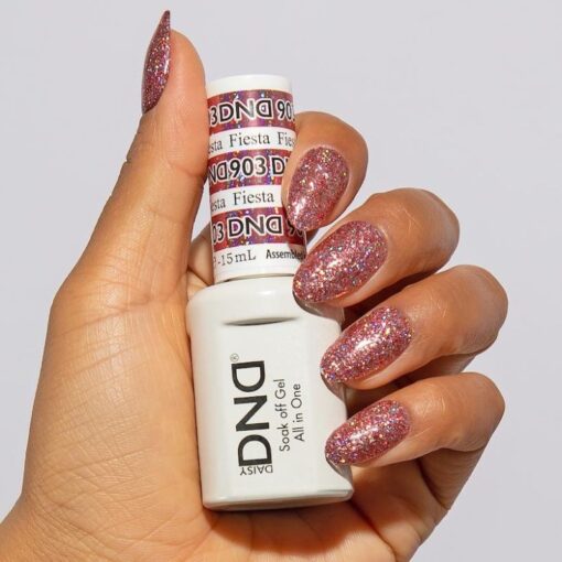 DND Gel Nail Polish Duo - 903 Fiesta - DND Super Glitter Collection