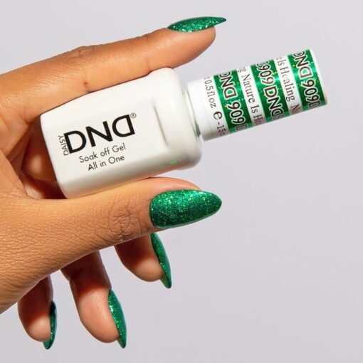 DND Gel Nail Polish Duo - 909 Nature Is Healing - DND Super Glitter Collection